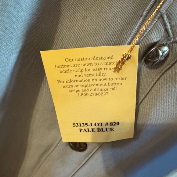 Men's Pale Blue Stubbs Wester Texas Star Button Long Sleeve Banded Collar SZ L - Picture 5 of 11